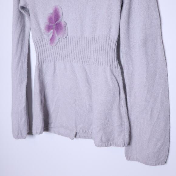 BEAUX BY BO Precious Poppy Spring Cardigan Lavender Sweater Casual Women's M - Picture 9 of 12